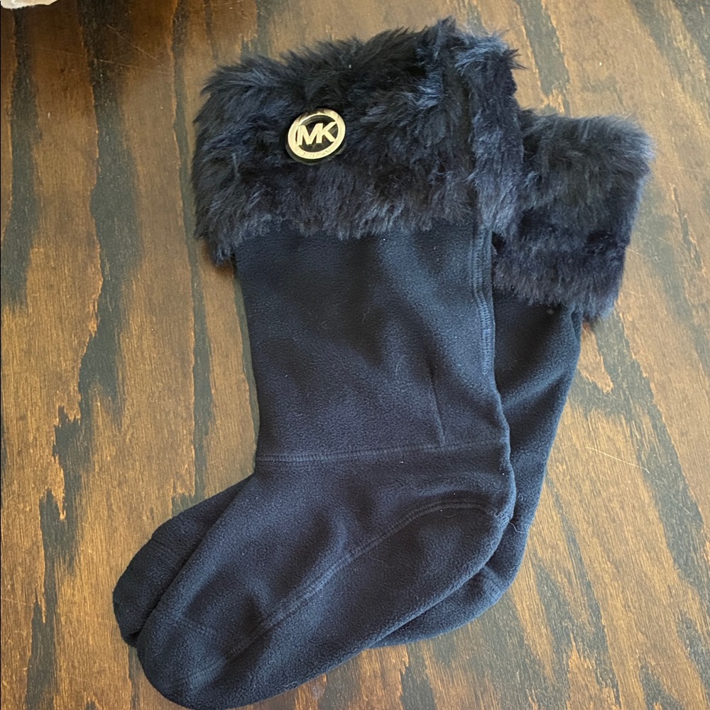 Michael Kors Black Fleece Socks with Faux Fur